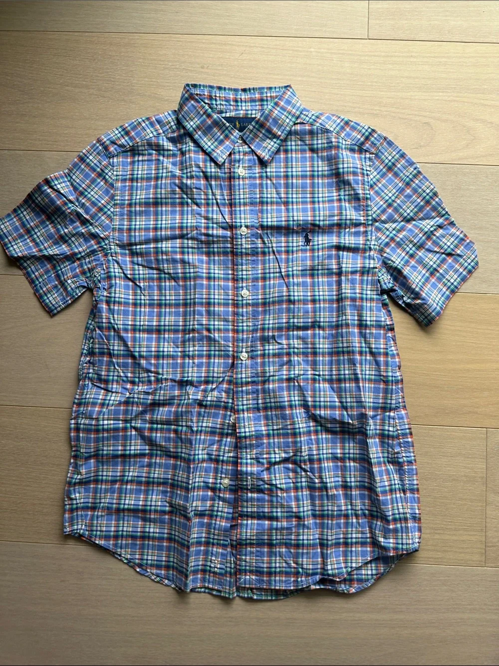 Ralph Lauren Multicolor Plaid Short-Sleeve Button-Down Shirt - Blue, Green, Red
